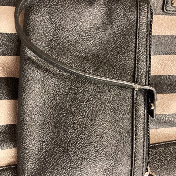 Nine West Large Black & Taupe Stripe Tote - Picture 4 of 4